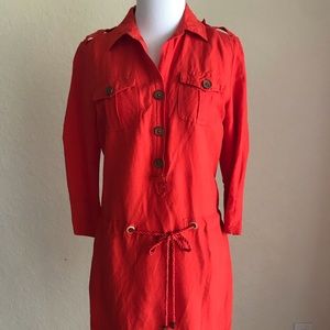 Calvin Klein shirt dress. Size XS. Color orange